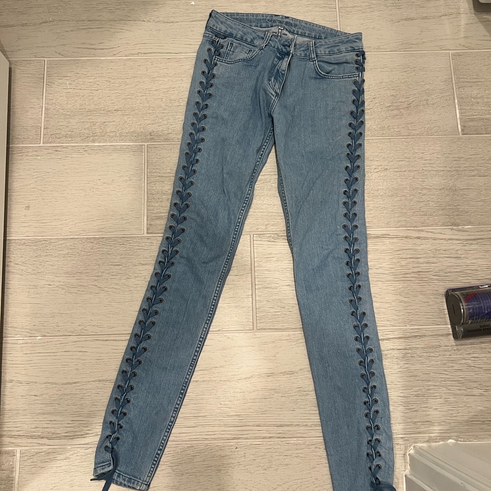 Sandro Lace Up Light Wash Women's Jeans size 36